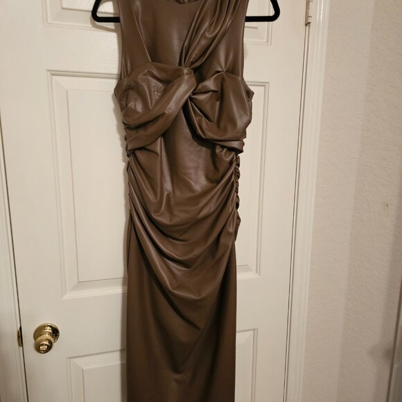 Faux Leather Dress - Picture 2 of 9